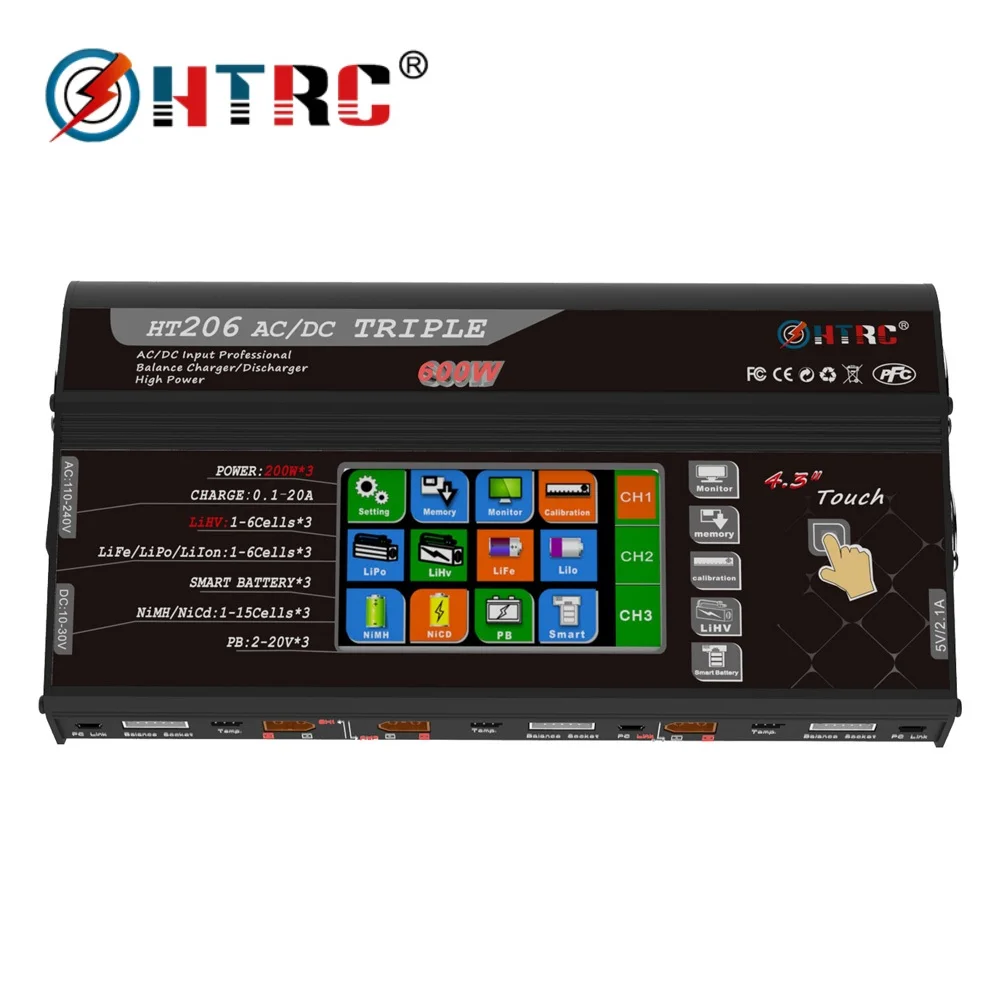 Балансирующее зарядное устройство HTRC HT206 TRI RC 200 Вт * 3 20A тройной порт цветной