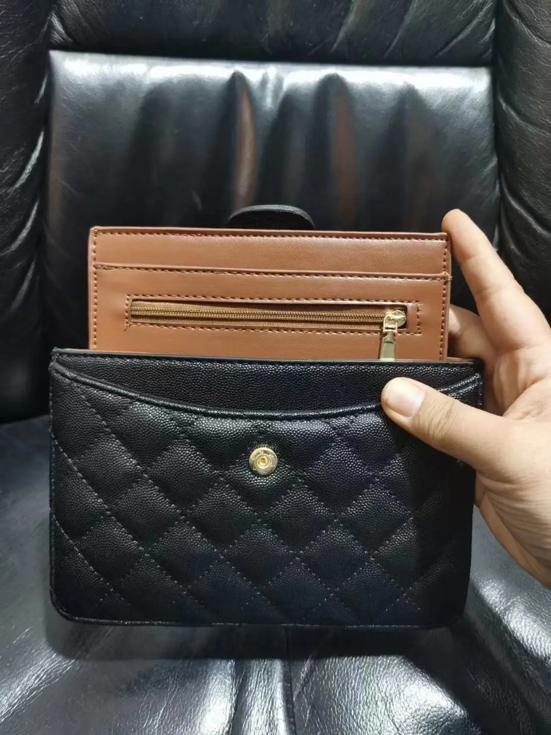 

High-end luxury wallet women's card bag multi-card bit handbag two-piece handbag