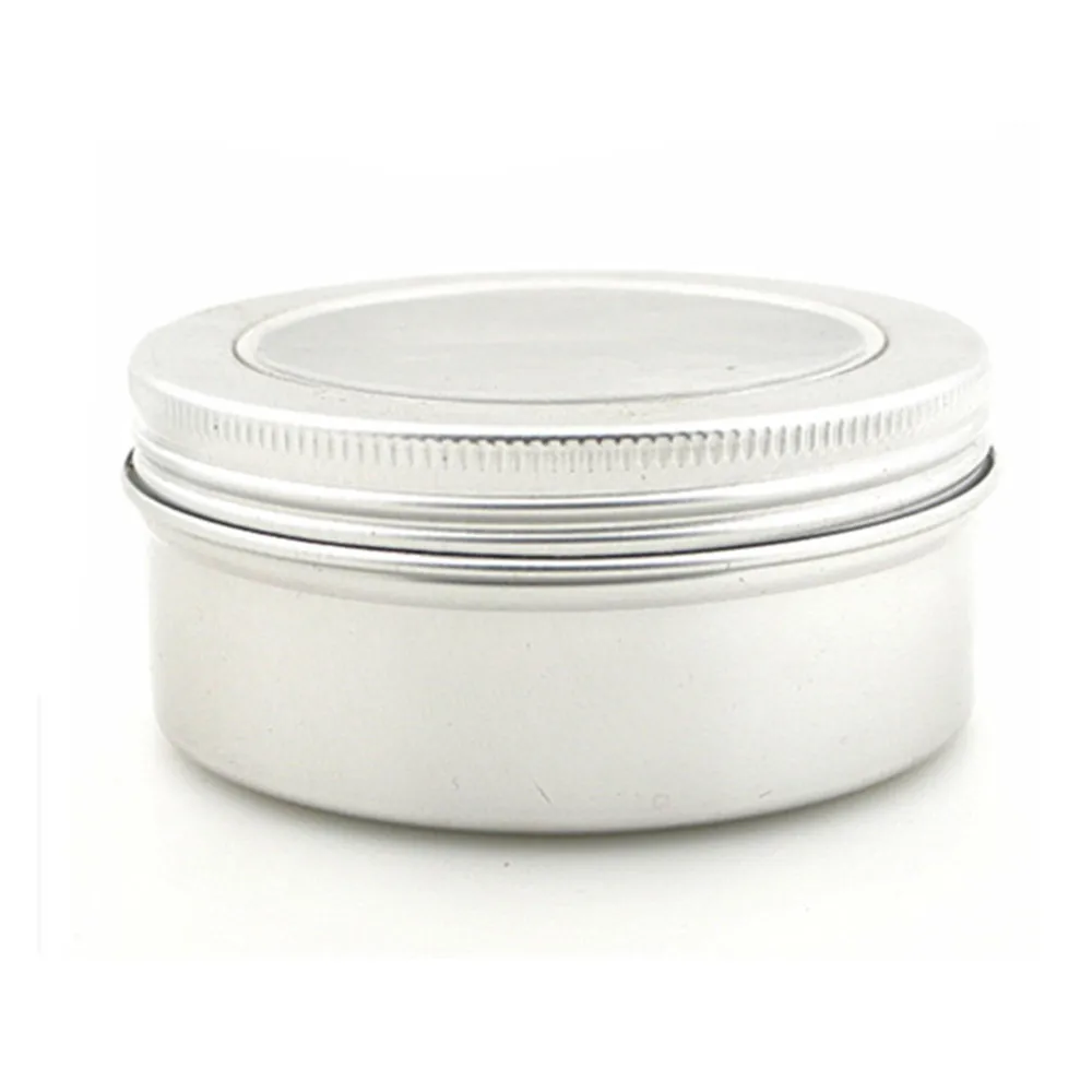 

100ml 150ml Aluminium Balm Tins pot,comestic containers with Clear View Window lid,screw thread lid ,Lip Balm Gloss Candle
