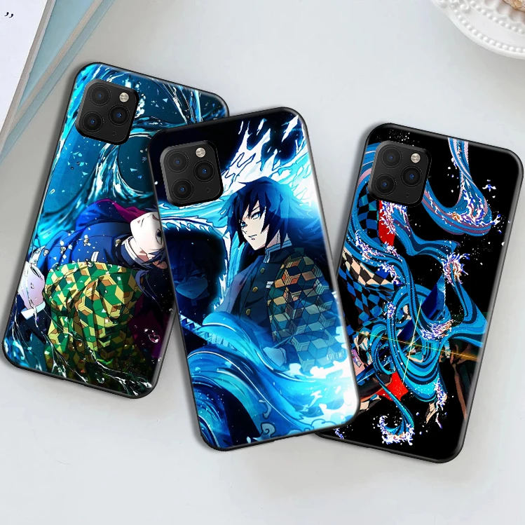 

Cartoon Japan Anime Demon Slayer Phone Case For iPhone 12 XS MAX 7 XR 11 Pro 13 X 8Plus Kimetsu No Yaiba Soft Cover Fundas