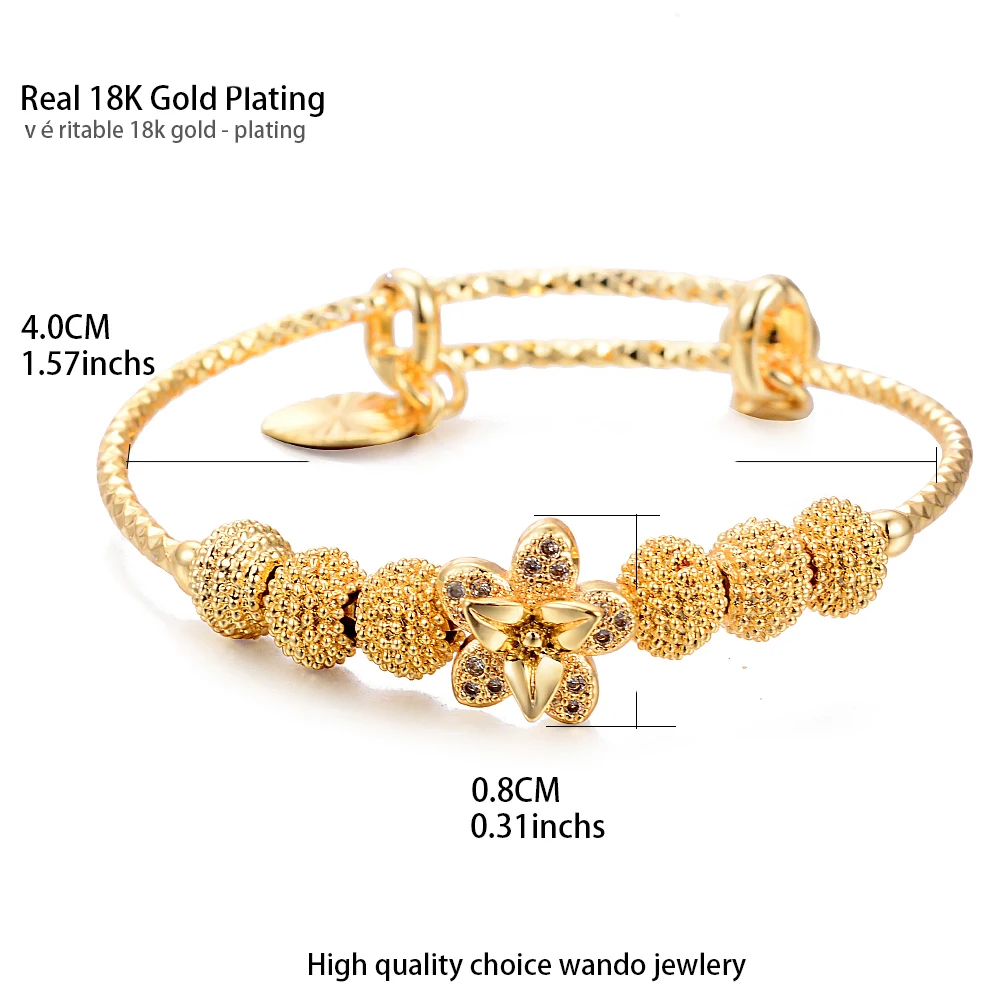 Wando 4 шт./лот детские браслеты золотого цвета Эфиопский детский изысканный