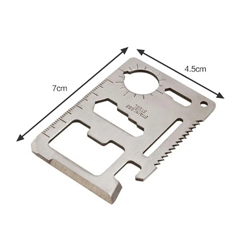 

1Pcs Sawtooth Wrench with Black Holster Portable for Camping Bottle Opener Blade Card Saber Screwdriver Silver Multi-function
