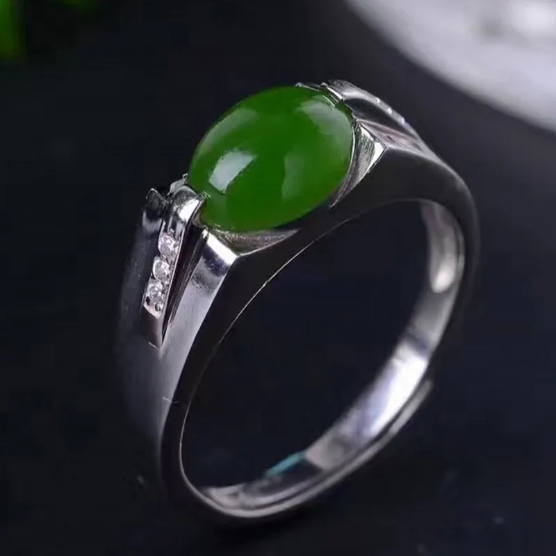 Кольцо мужское из яшмы чистого серебра 100% пробы | Украшения и аксессуары