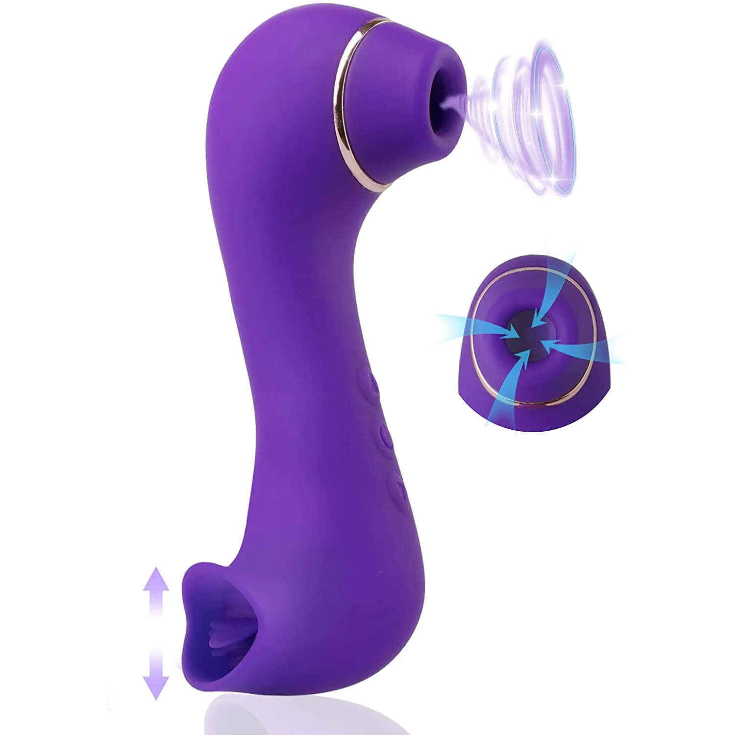 Clit Sucking &amp Licking Tongue 2 in 1 G Spot Vibrator Double Stimulation Vaginal Nipple Massager Oral Sex Toy for Women Couples - купить по