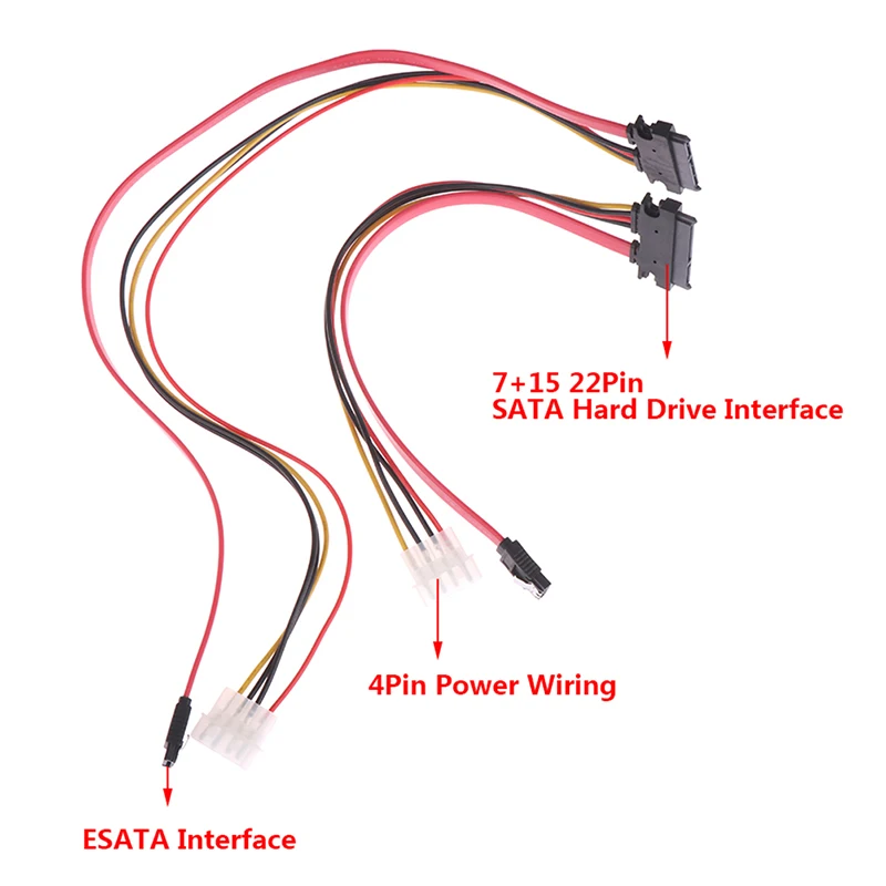 4 контакта интерфейса питания внешний кабель диска 30 см/50 см 7 + 15 22Pin sata в порт esata |