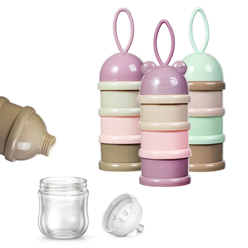 3 слойная портативная коробка для хранения детского питания с рисунком поросенка