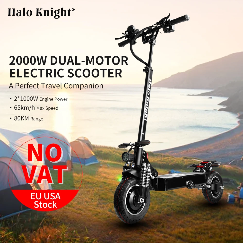 Европейский электроскутер со склада 10-дюймовый двойной мотор 2000 Вт 65 км/ч
