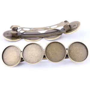 5 шт. 20 мм кабошон основа заколки для волос установки противней античная бронза заколка для волос, ободок заготовки для изготовления ювелирных изделий