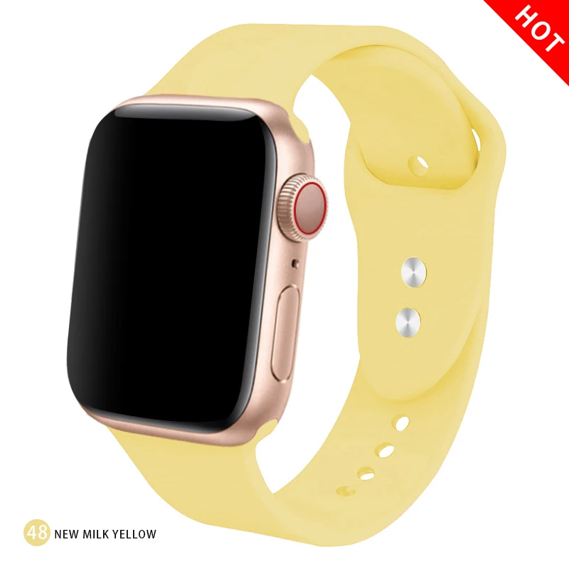 Мягкий силиконовый сменный спортивный ремешок для 38 мм Apple Watch Series1 2 3 4 5 42 мм ремешок для наручных браслетов для iWatch Sports Edition - Цвет ремешка: New milk yellow