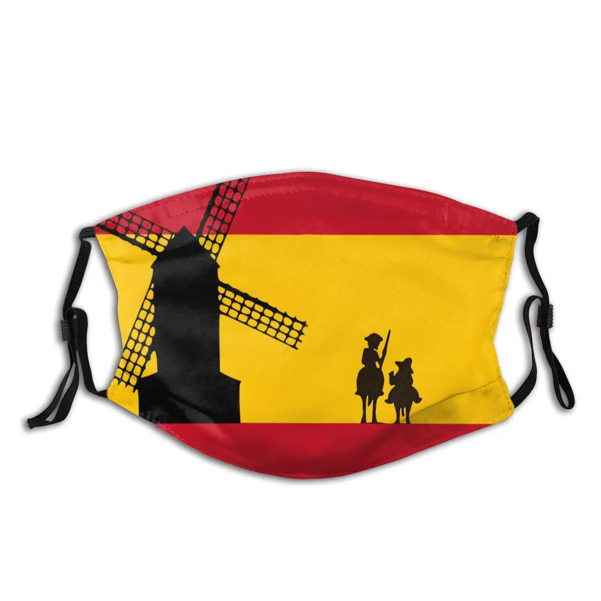 

Многоразовая модная маска для рта и лица Don Quixote с ветряными мельницами Пылезащитная маска с фильтрами из полиэстера защитная маска