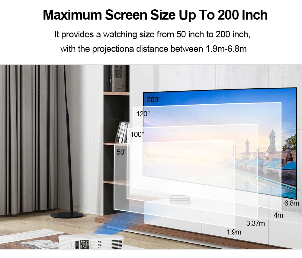CAIWEI A7/A7AB Android проектор 1080p Full Hd Домашний кинотеатр светодиодный проектор для поддержки 4k портативный мобильный Wifi видео ТВ проектор