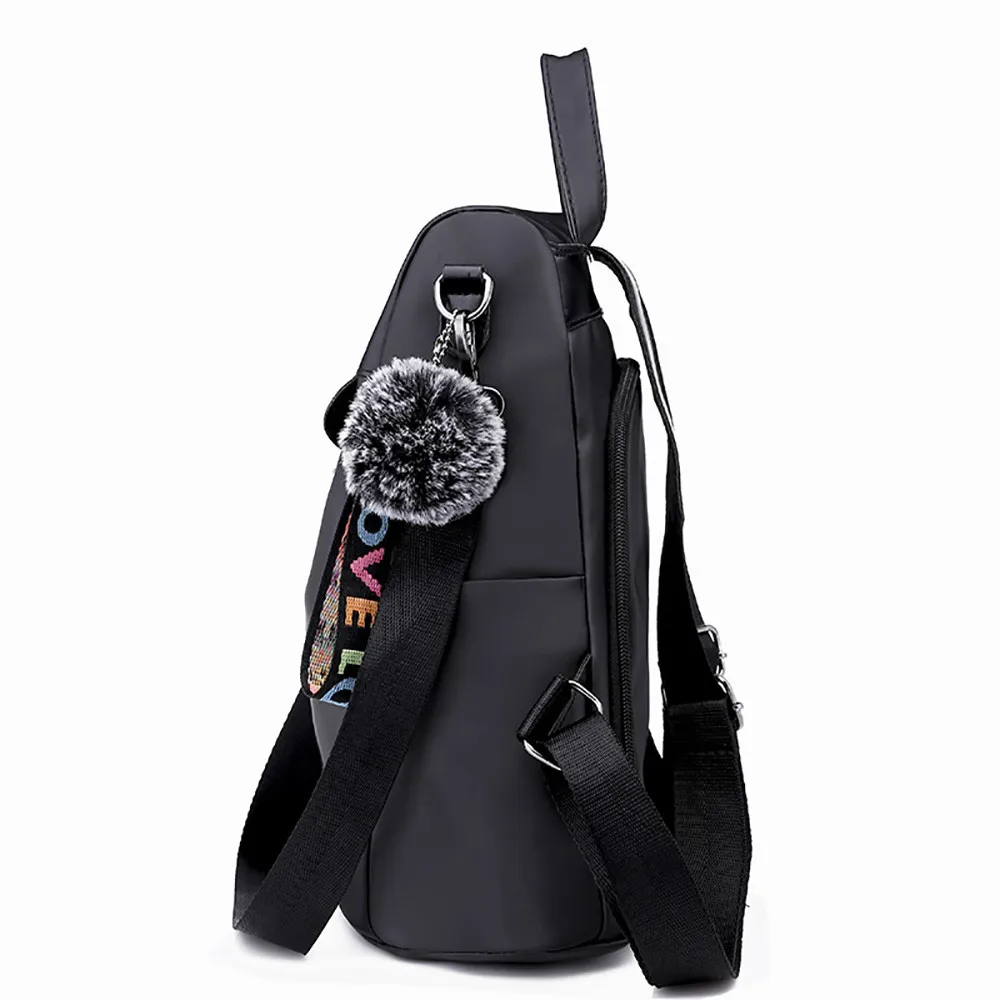 Вместительная дорожная сумка на плечо для женщин украшенный помпоном школьный