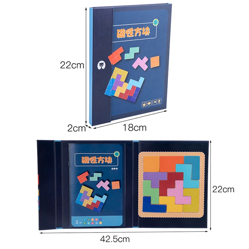 

Wooden Puzzle Magnetic 3D Tetris Puzzle Jigsaw Tangram Game Montessori Educational Games For Kids Wooden Toys Gifts For Children