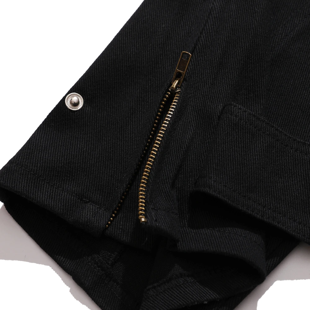 2021 Kpop Purple Number Embroidery Black Stylish Men Straight Jeans Trousers Ankle Zipper Simple Casual Women Baggy Denim Pants