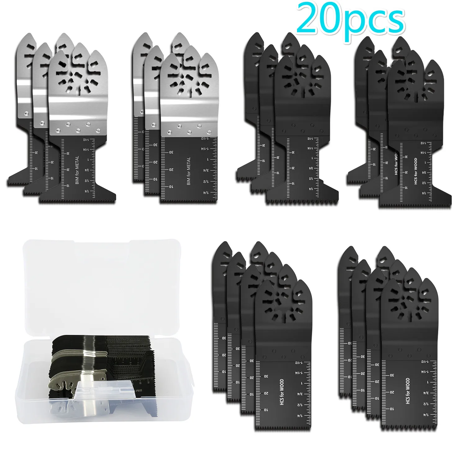 Набор колеблющихся многофункциональных пильных лезвий 20 шт.