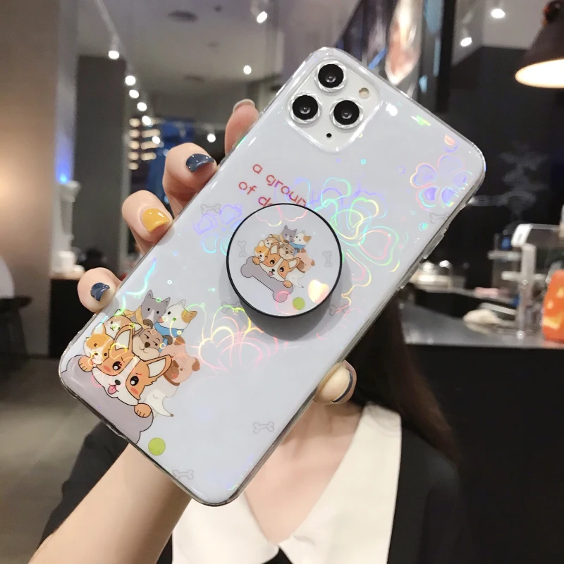 Цветной чехол для телефона с мультяшным животным iPhone X XR SX MAX 11 Pro Max 6 6s 7 8 Plus