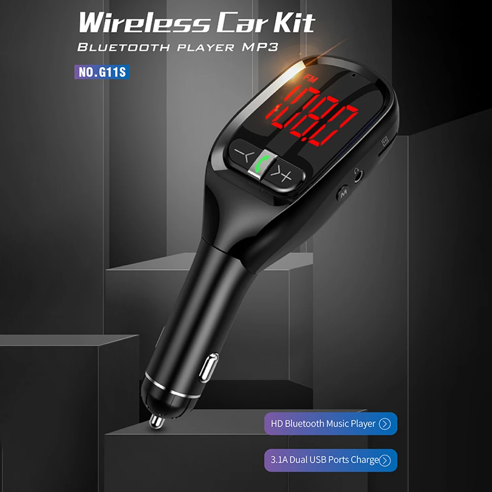 Aux передатчик автомобильный большой экран цифровой дисплей автомобиля Bluetooth MP3