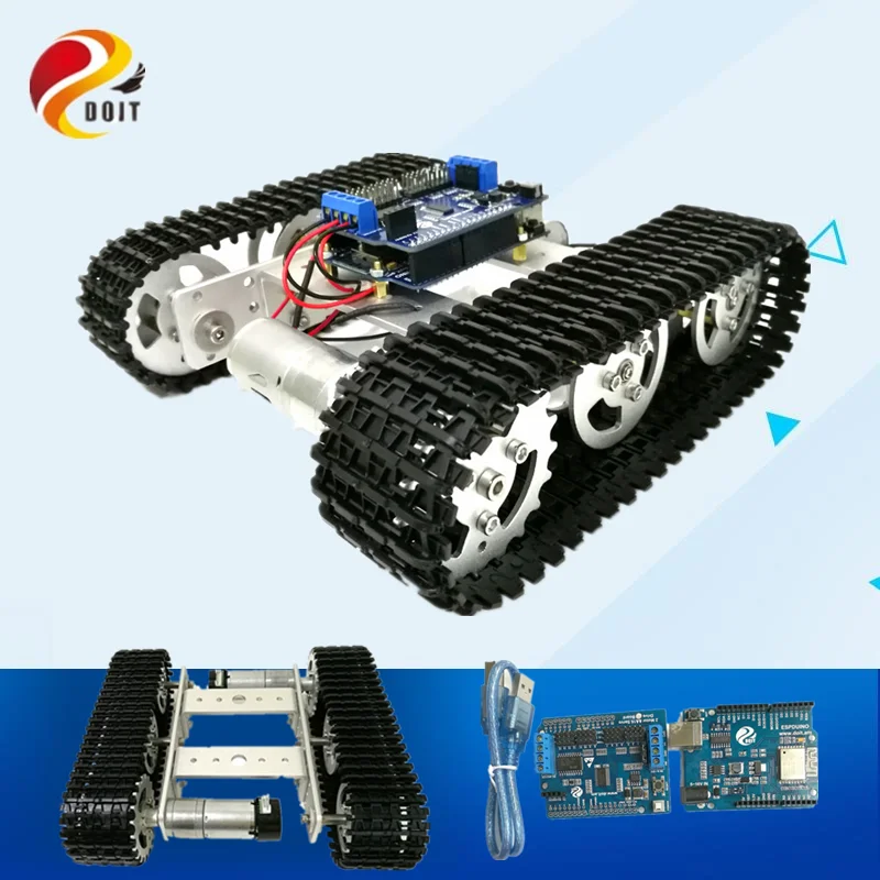 Металлическое шасси для робота танка DOIT Mini T100 Crawler с беспроводным Wi Fi