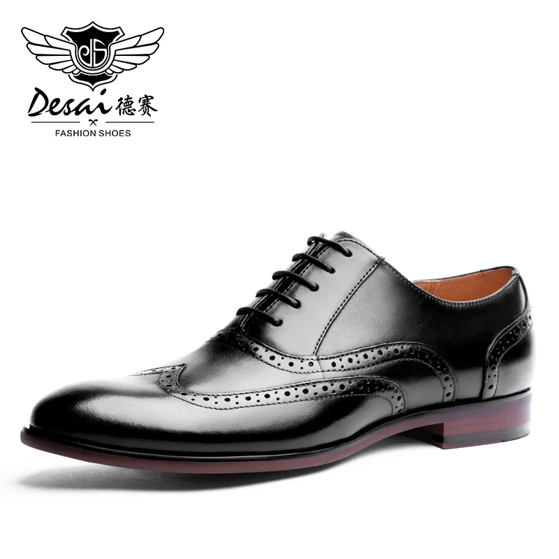 DESAI бренд из натуральной нешлифованной кожи Для мужчин Туфли оксфорды Британский