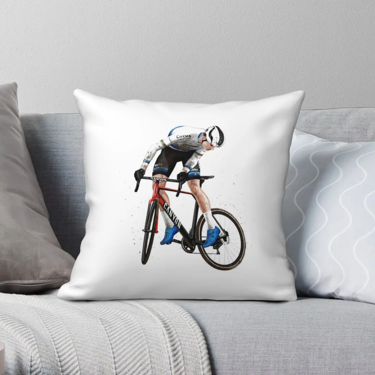 

Mathieu Van Der Poel Square Pillowcase Polyester Linen Velvet Printed Zip Decor Pillow Case Sofa Cushion Cover