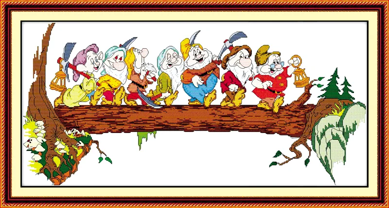 

The seven dwarfs cross stitch kit people 18ct 14ct 11ct count unprint canvas stitches embroidery DIY handmade needlework
