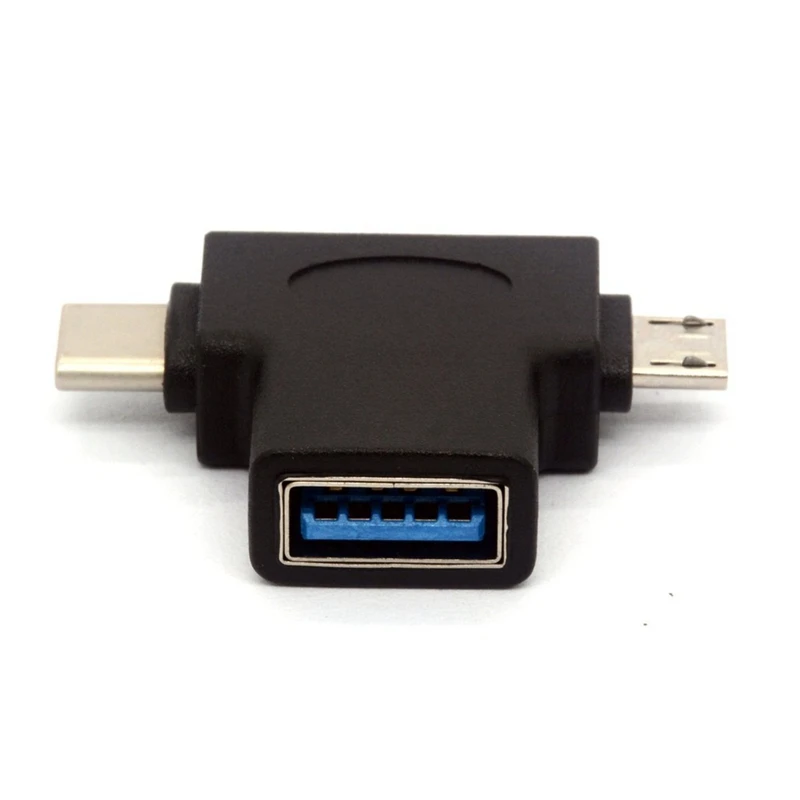 USB 3 0 гнездо к Micro-USB 5 Pin папа и Тип C (USB C) разъем адаптера 2 в 1 T Форма OTG конвертер |