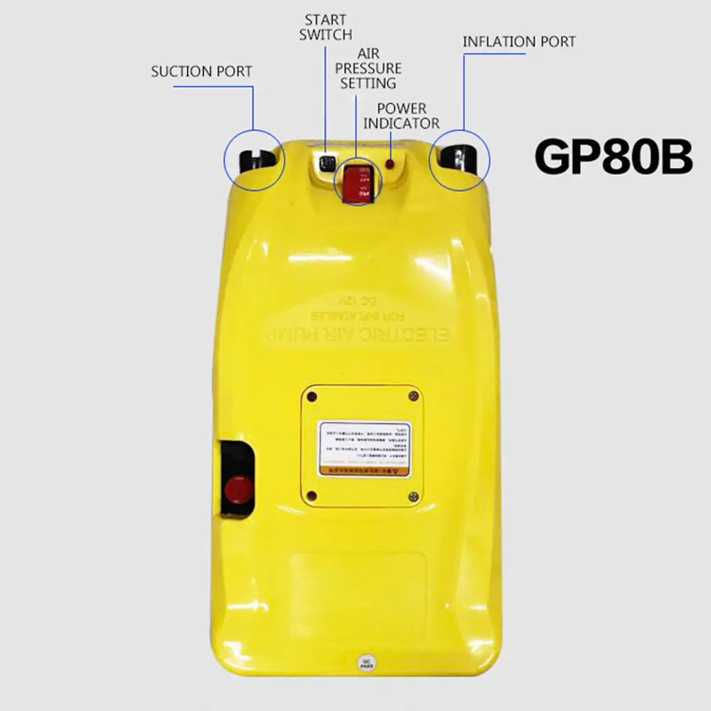 

12V Rubber boat high pressure electric air pump suction pump Inflatable Boat Pump air pump controllable pressure GP80A