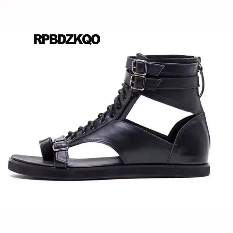 сандалии плоские лето Настоящая кожа повседневная ботинки открытый носок