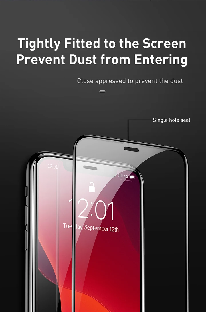 Baseus 0,3 мм Полное покрытие экрана протектор для iPhone 11 Pro Max Защитная пленка Закаленное стекло для iPhone 11 Pro Max 2 шт