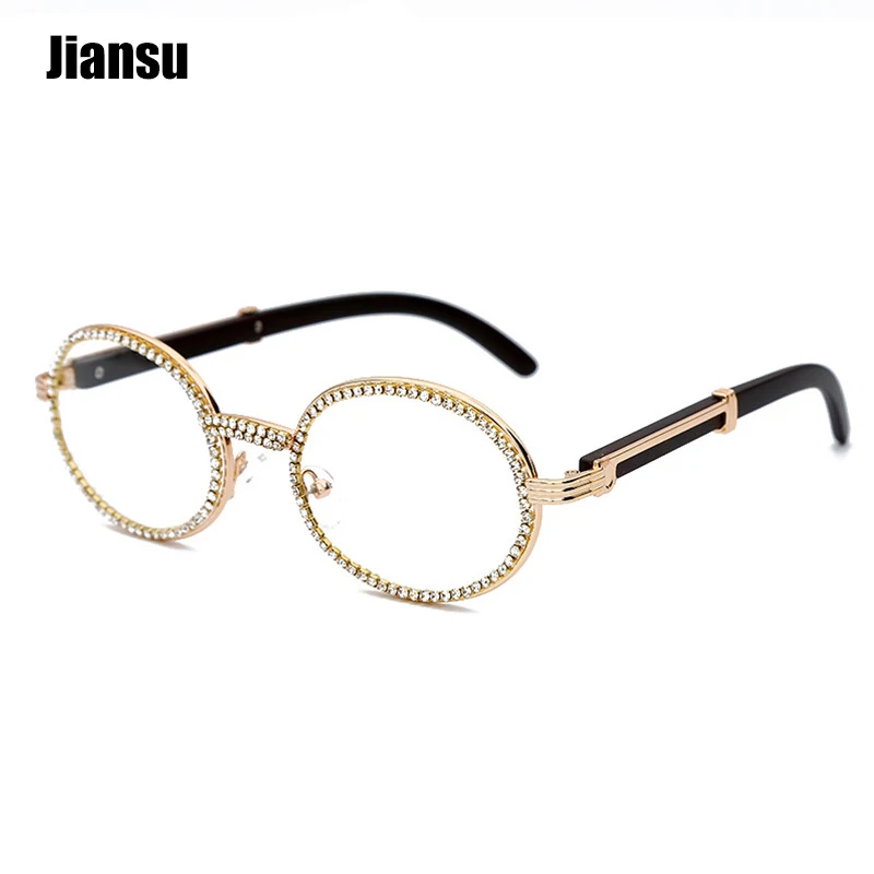 

Vintage Round Sunglasses Women 2020 Fashion Steampunk Sun Glasses for Men Clear Lens Rhinestone Sunglasses Oculos Uv400