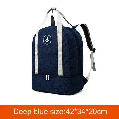 Deep blue Спортивные сумки для женщин, спортивный рюкзак для мужчин с обувью, мужская сумка для путешествий, большая поклажа, спортивные сумки для йоги, спортивная сумка - Цвет: Deep blue