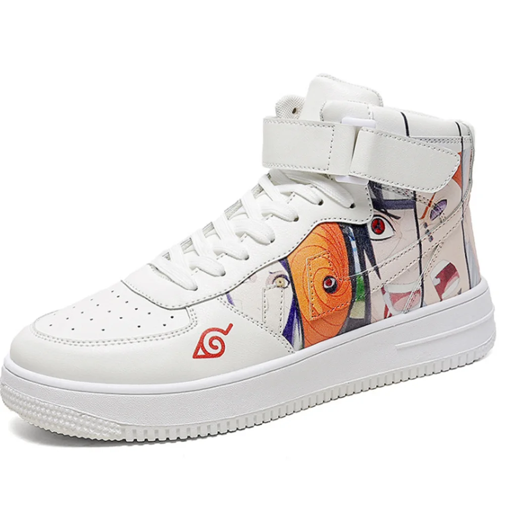 

Hot Anime Cosplay Sneakers For Man 2022 Fashion White Lace-Up High-Top Round Head Leisure Shoes Hip Hop Basketball Running Shoes