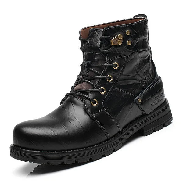 

Мужские тактические боевые ботинки, кожаные ботинки, европейские размеры 38-44, мужские зимние повседневные ботинки на шнуровке в английском стиле, 468