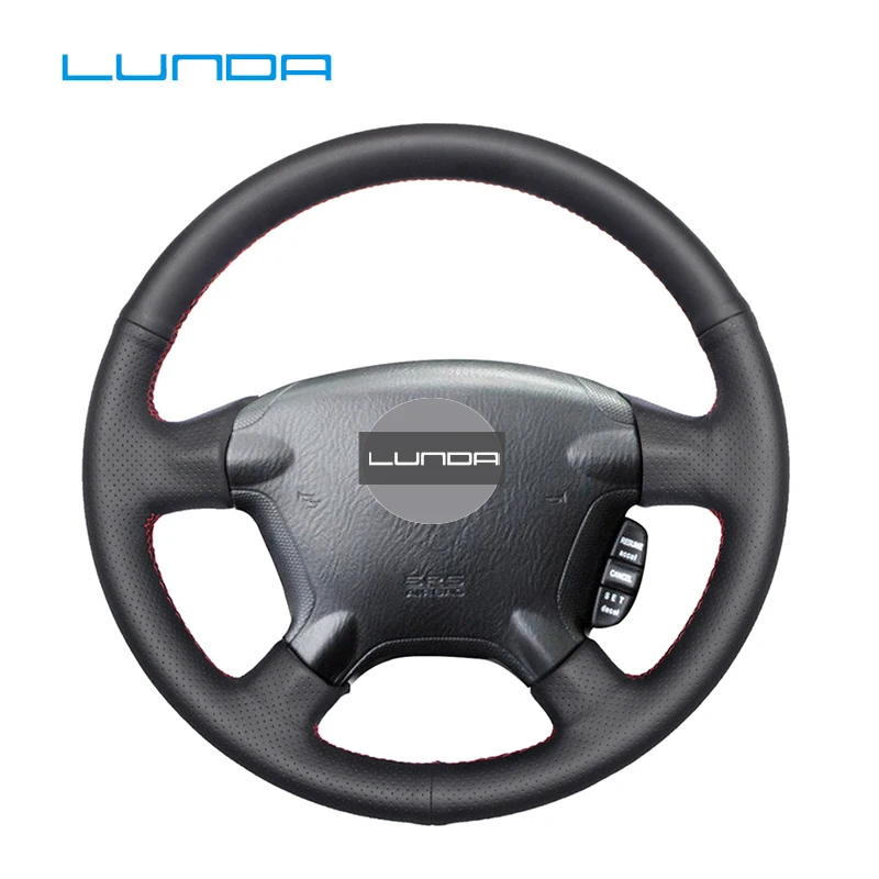 DIY сшитый вручную чехол рулевого колеса автомобиля из искусственной кожи для Honda
