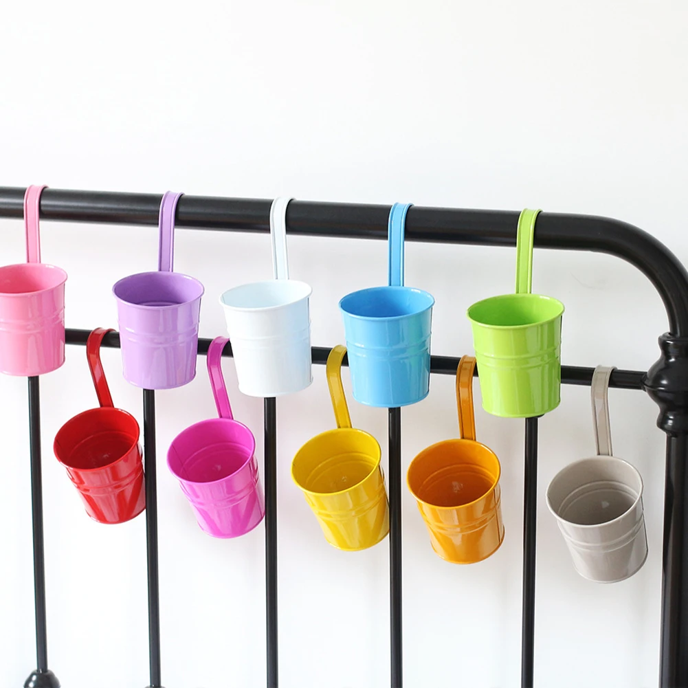 

10 шт. металлический мульти Открыватель Цвет настенный крючок цветочный горшок садовые растения на балконе Съемный держатель висит железны...