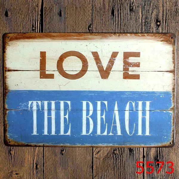 

Металлический жестяной знак Love the Beach Decor Bar Pub Home Vintage Retro плакат для кафе ART