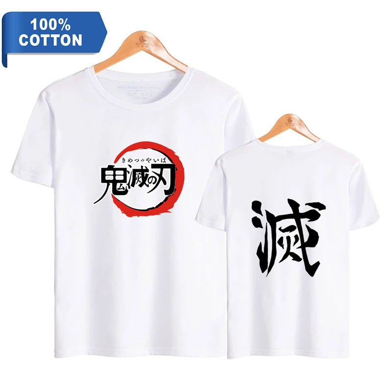

Kimetsu no Yaiba Cosplay Apparel Printing Cotton Short Sleeve T-Shirt Men Anime Japanese COS Clothing Personality Fashion
