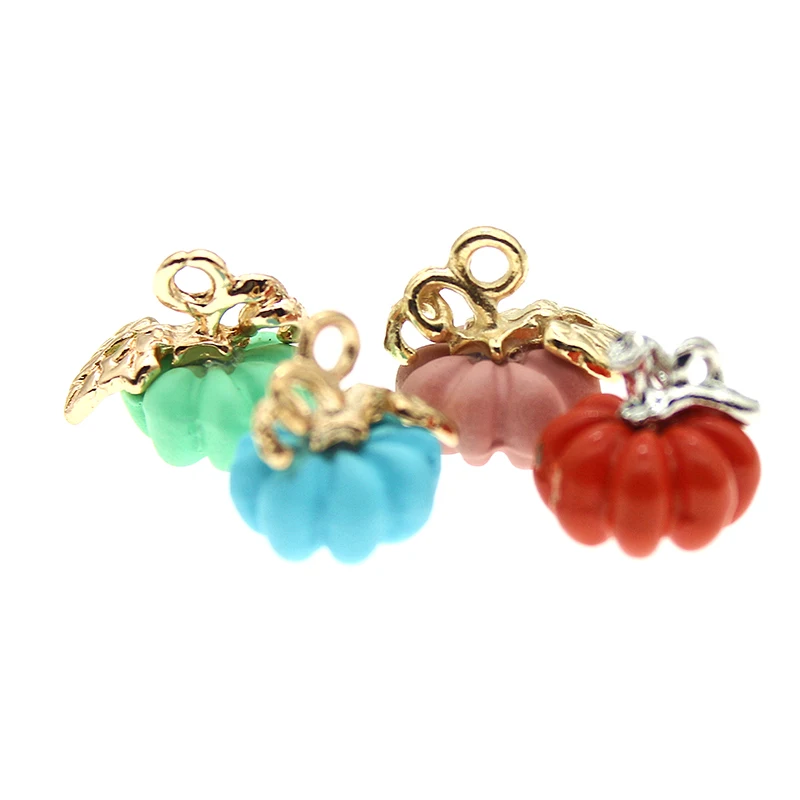 

10pcs/lot 10*12mm Cute Enamel Three-dimensional Pumpkin Pendant Charms Kawaii Necklace Bracelet Earrings DIY Jewelry Findings