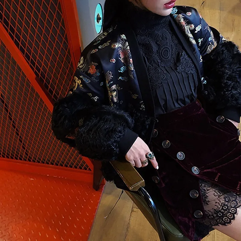 Женская кружевная рубашка CHICEVER повседневная однотонная приталенная размера