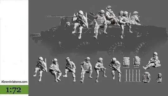Фигурка из литой смолы в масштабе 1/72 Русский Танк модель на 7 человек