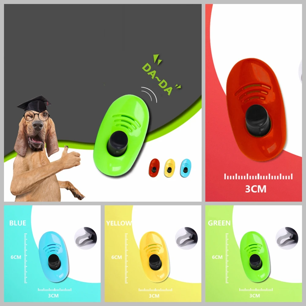 

Pet Cat Dog Training Clicker Plastic Dogs Click Trainer Aid Too Adjustable Wrist Strap Sound Key Chain Dog Supplies
