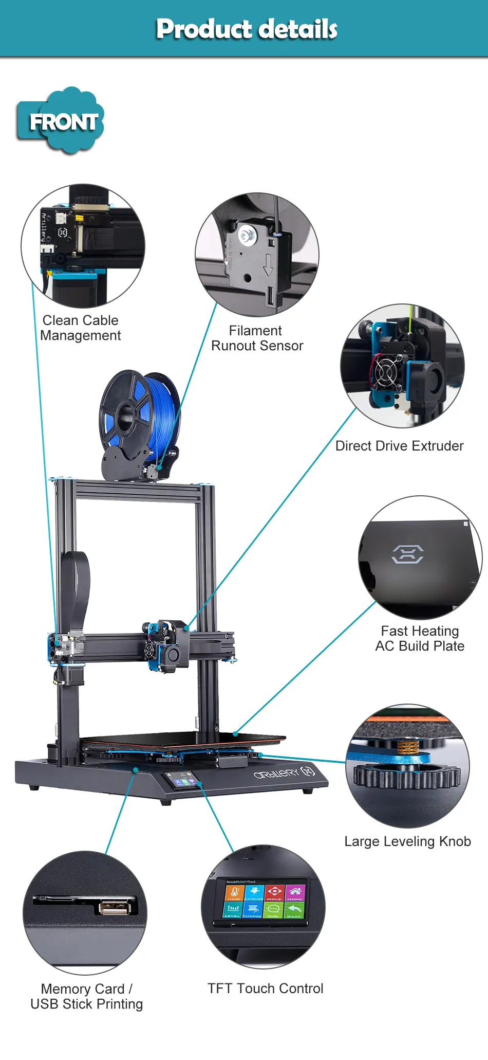 Восстановленный Artillery 3d-Printer-Kit Sidewinder X1 SW-X1 сенсорный экран, печать, двойной-Z TFT Драйвер
