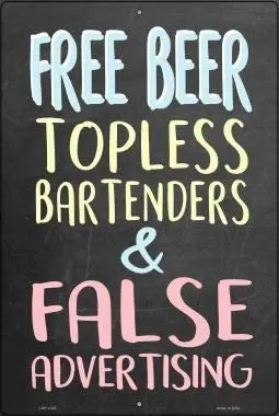 

Losea Free Beer Retro Vintage Metal Tin Signs Rustic Wall Art Sign,12x16 Inches