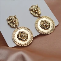 european and american style new relief lion head big ear nail cold wind personality exaggerated rock hip hop long eardrop
