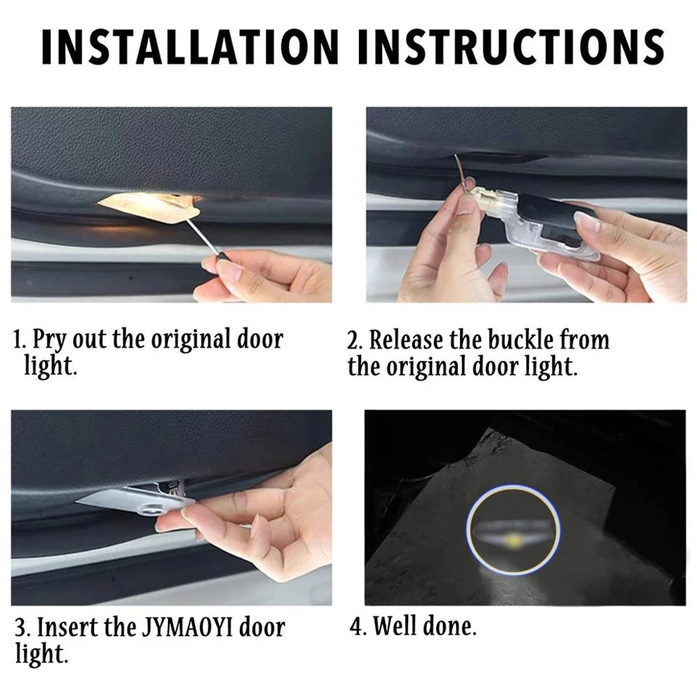 

2Pcs Car Door LED Light Logo Emble Ghost Laser Projector Ambient Lamp For Chrysler 300 300c 200 Sebring FR JR JS Lancia Thema