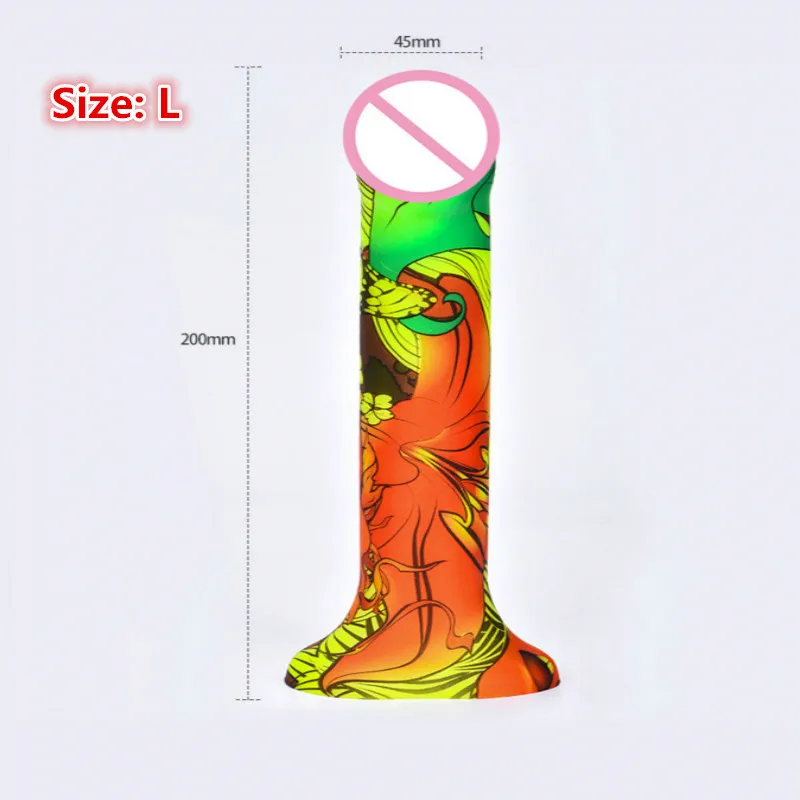 Радужный жидкий силиконовый реалистичный фаллоимитатор толстый пенис с