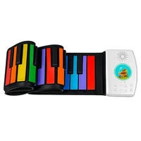 49 keys digital keyboard flexible roll up piano gift with loud speaker electronic hand roll piano for music lovers kids child