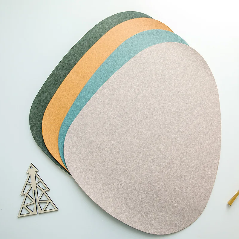 Placemat for Dining Table PU Leather Coaster Heat Insulation Tableware Pad Non-Slip Drink Coasters Cup Mat Decoration | Дом и сад