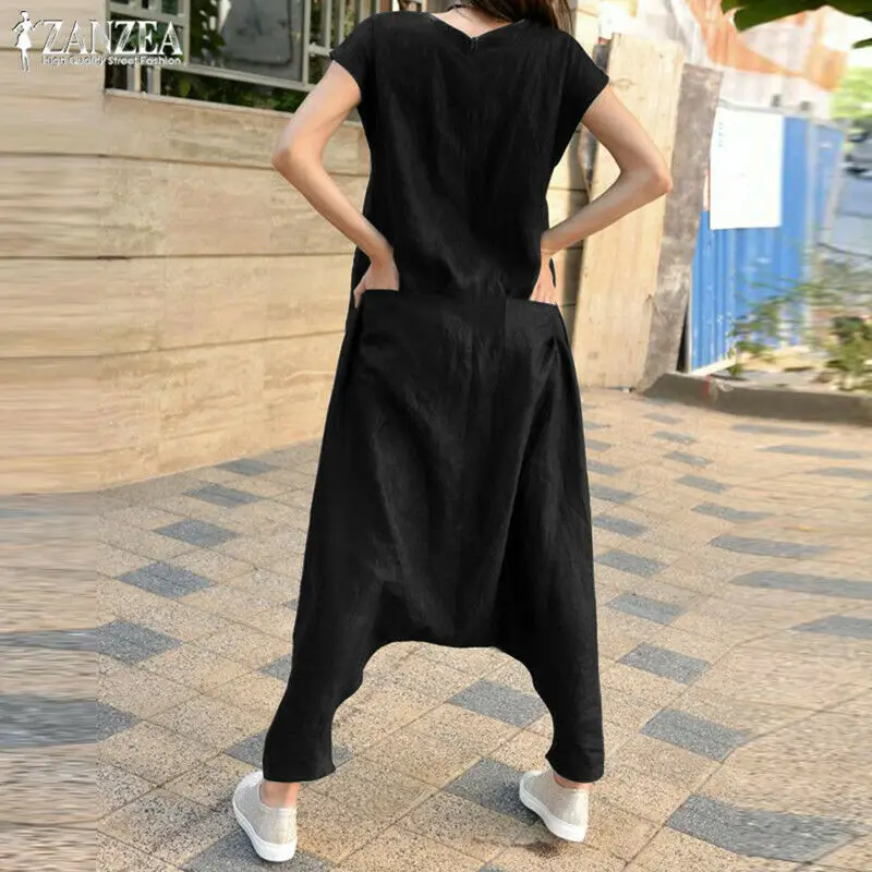 Женский Повседневный Свободный Длинный Детский комбинезон костюм пляжного типа