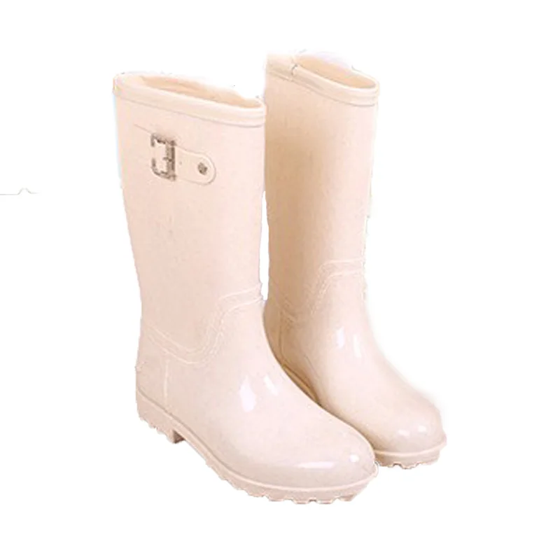 Сапоги Aleafalling женские резиновые водонепроницаемые однотонные на плоской подошве